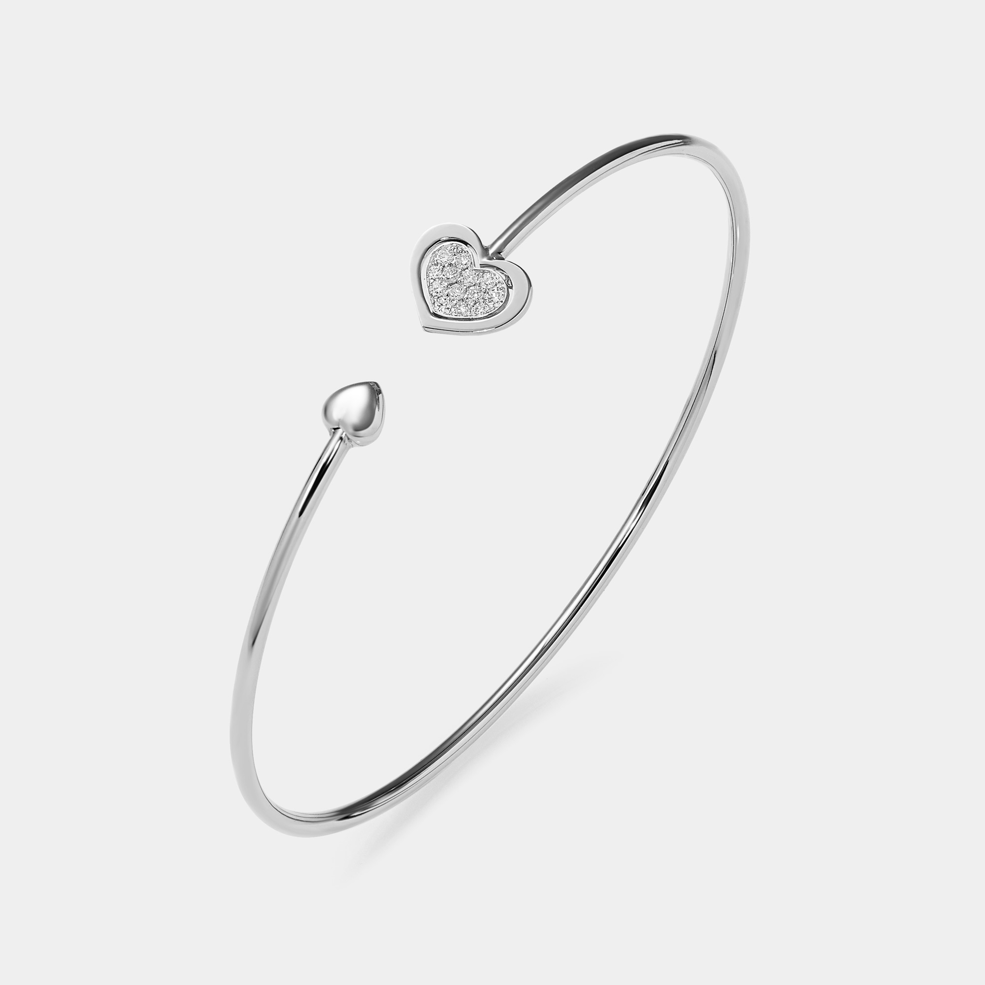 Bracciale Cuore Oro bianco Diamanti BR004 Bracelet heart white gold diamonds