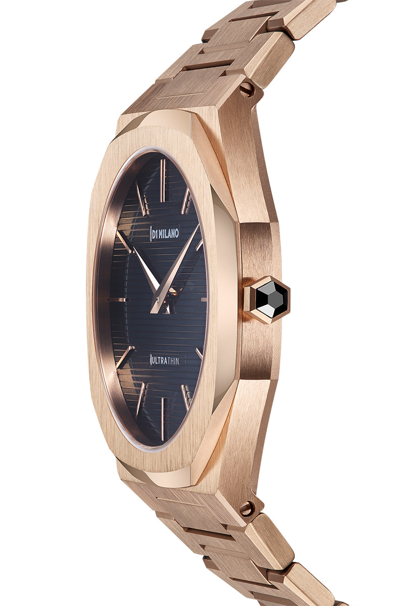 D1 Milano Ultra Thin Bracelet 40 mm Rose Gold 3D Stripe UTBJ16