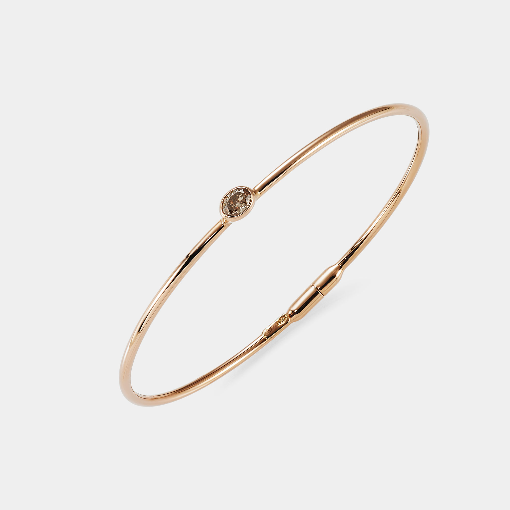 Bracciale Rigido Oro Rosa Diamante Brown