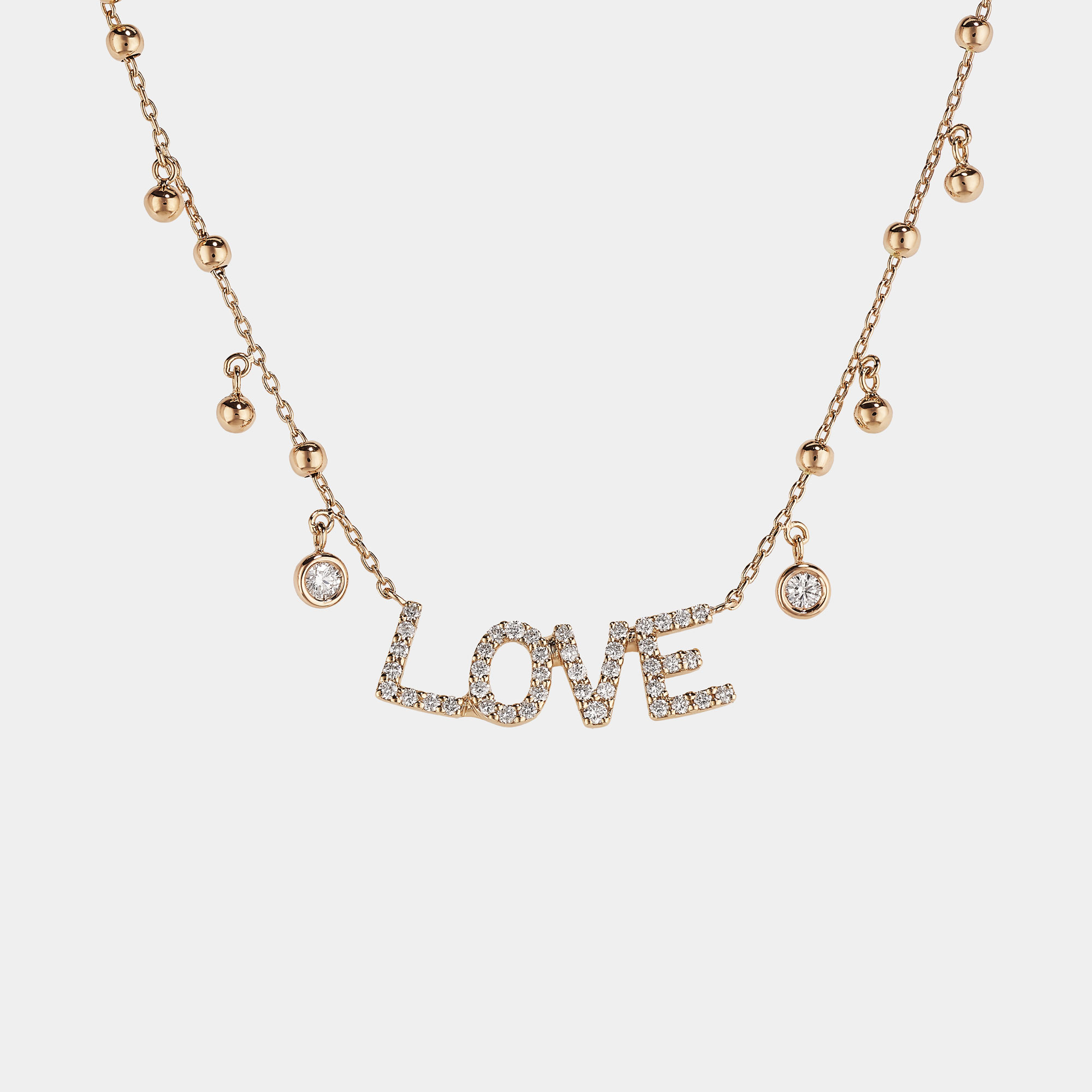 Collana girocollo crivelli oro rosa diamanti LOVE