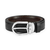 Cintura Montblanc nera marrone ferro di cavallo 128135
