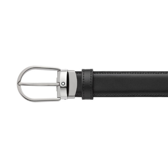 Cintura montblanc uomo pelle nera marrone 128803