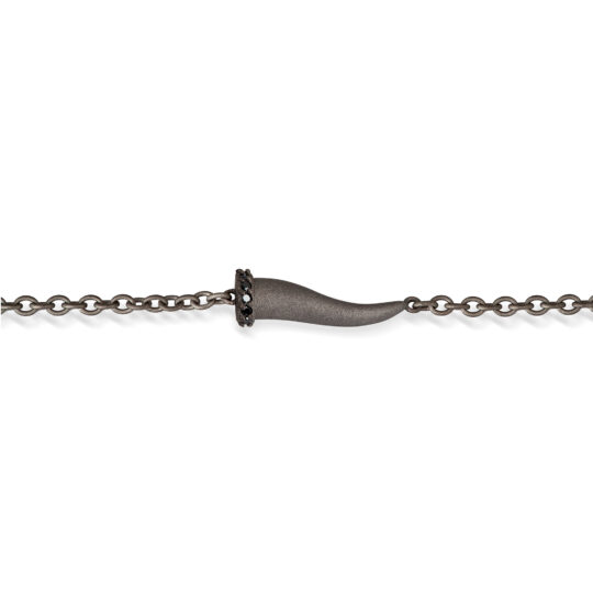 Bracciale uomo titanio Mano corno portafortuna