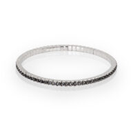 Bracciale Tennis Uomo Oro Bianco Diamanti Neri