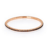 Bracciale Tennis Uomo Oro Rosso Diamanti Neri