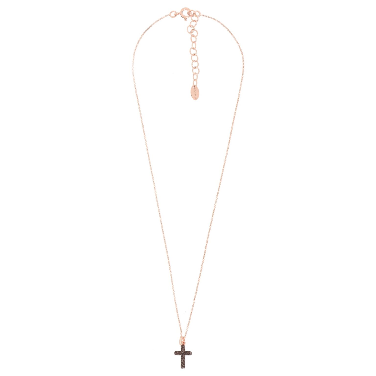 Collana Croce Donna Con Diamante Artificiale - Oro, Argento O Rosa - Gioiello Bigiotteria Elegante - Foto 2