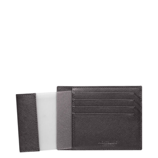 Porta carte di credito con portadocumento Montblanc pelle grigio 128595