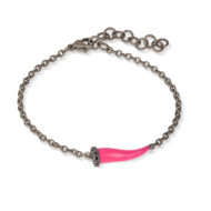 Mano Jewels Bracciale Titanio Corno fucsia diamanti neri CHBRT5BBRKSM