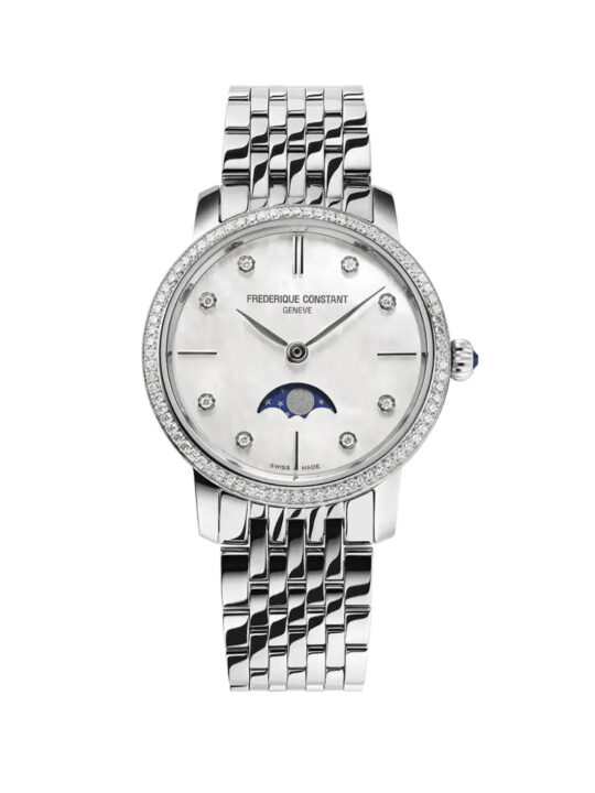 classics-slimline-ladies-moonphase-fc-206mpwd1sd6b - orologio donna- quadrante con diamanti