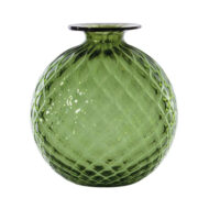 Venini Vase MONOFIORI BALLOTON Apple Green/Red Thread